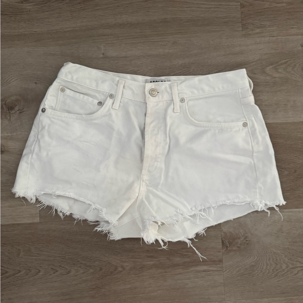 AGOLDE Los Angeles Premium White Denim Shorts